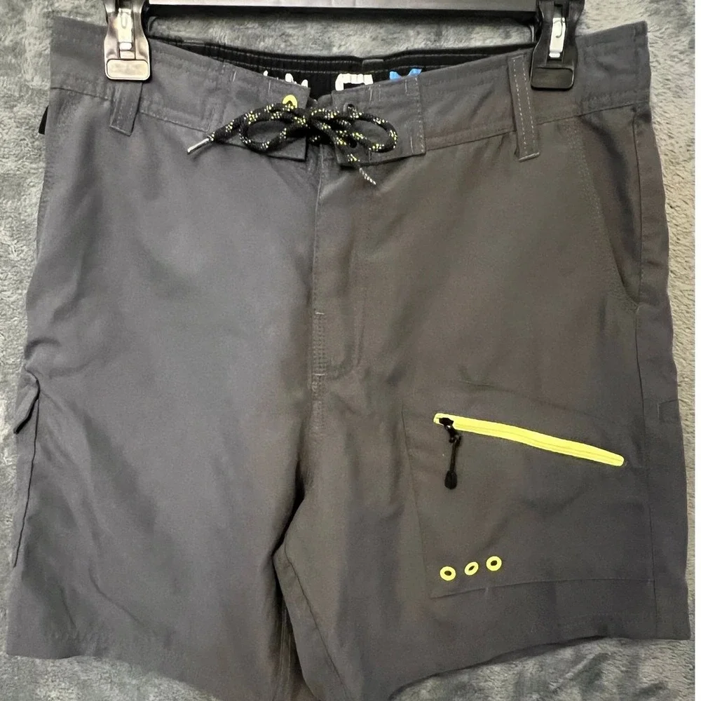 Salt Life SLX-QD Youth Sz M gray‎ board shorts swim trunks beach swim Vacation